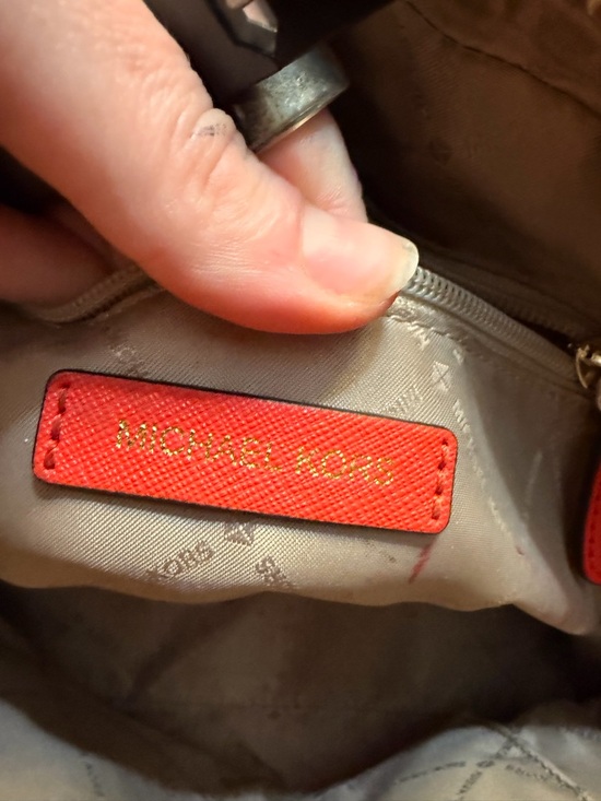 Michael Kors Red Saffiano Satchel with Gold Hardware - Picture 6 of 8